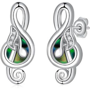Music Note Earrings S925 Sterling Silver Music Gifts Music Jewelry Gifts for Women