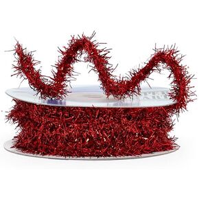 Red Tinsel Wire 1/2" X 10 Yards