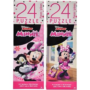 UPD Minnie Mouse Disney Tower Box Puzzle 24 Pcs, Easy to Play Jigsaw Puzzle, Fun & Exciting Game, Educational Learning Activity for Kids & Children, Preschool Toys & Games Assembled, 9.1 x 10.3-Inch