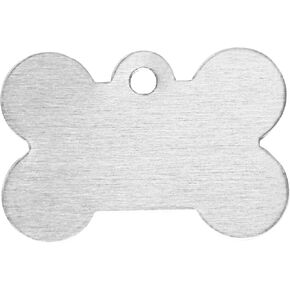 ABBECIAO 1 1/2"×1" Aluminum Stamping Blanks Dog Bone Tags Pet ID Name Tags 0.06" Thick Double Protective Film in a Plastic Box. Pack of 30