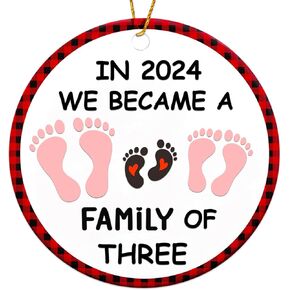Baby First Christmas Ornament 2024, Baby's First Christmas Ornament Girl Boy, Family of 3 Christmas Ornament, New Baby Christmas Ornament, My First Christmas Tree