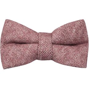 King & Priory Burgundy Herringbone Bow Tie, Tweed