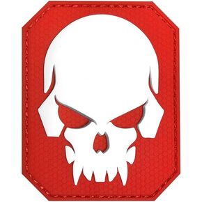 PVC Pirate Skull Patch (Red)