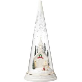 Lenox 896634 Lit Christmas Cone with Church Scene