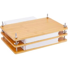 DICOSMETIC Book Press 3 Floor Bamboo Book Press Bookbinding Stable Book Binding Tool Portable Manual Paper Press Handmade Book Binding for DIY Bookbinding Easy Assemble (11.61x7.68inch)