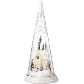 Lenox 896634 Lit Christmas Cone with Church Scene