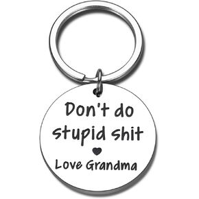 KINMES Christmas Stocking Stuffers for Teen Boys Girls Don't Do Stupid Sht Keychain