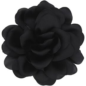Dainty Satin Rose Brooch with Silk Camellia Flower for Women - Large Lapel Pin, Hair Clip, Wedding Party Accessory