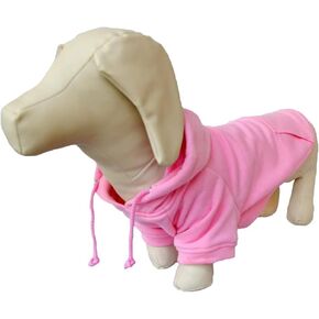 Lovelonglong Blank Basic Hoodie Sweatshirt for Dogs 100% Cotton Fits Small Medium Dachshund Large Dog Black XS