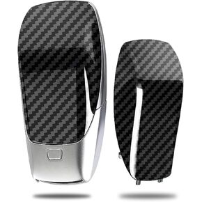 AffaTerbach Carbon Fiber Texture Badge Key Logo Shell Fob Battery Cover Carbon Fiber Key Cover Comparable with Mercedes-Benz A220 E63S E-Class CLS Class 2019-2021