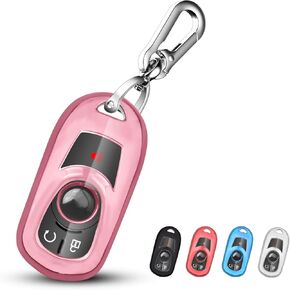 QBUC for Buick Key Fob Cover Case with Keychain for Buick Verano Regal Lacrosse Encore GX Envision Enclave Cascada GL8 Tourx 2/3/4/5 Buttons Smart Remote (Blue)