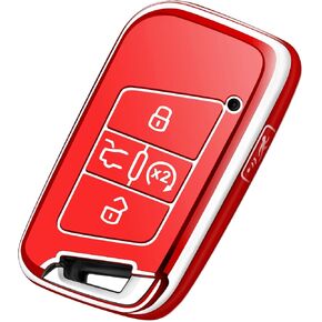 Compatible with Volkswagen Key Fob Cover Car Key Shell Holder Black TPU Key Fob Protector Case Compatible with vw Atlas Jetta Arteon Tiguan Taos Accessories