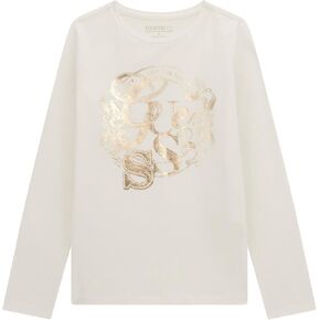 GUESS Girls' Long Sleeve Foil Print T-Shirt