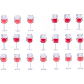 22 Pcs Miniature Wine Glasses Mini Red Wine Bottles 1: 12 Scale Champagne Goblet Set Miniature Dollhouse Accessories Mini Cocktail Glass Model Drinking Cups for Dollhouse Kitchen Decoration in Kuwait