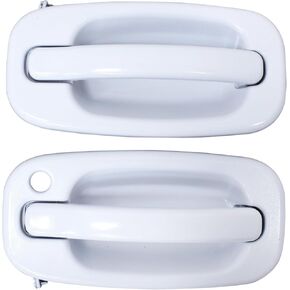 MOTOKU Front Driver and Passenger Side Exterior Door Handle Olympic White for Chevrolet Silverado 1500 2500 3500 Suburban Tahoe Avalanche GMC Sierra Yukon