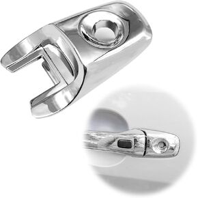 Front Driver Chrome Exterior Door Handle Lock Cylinder Cap Compatible with 2008-2019 Ford Explorer Edge Flex Lincoln MKX Exterior Door Handle Lock Cylinder Cap (Chrome) Replaces BA1Z-78218A14-A