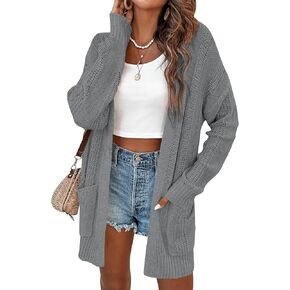 Womens Long Lightweight Hollow out Crochet Knit Cardigan Drop Shoulder Loose oversized Cardigan Sweaters