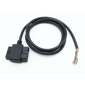J1962 OBD ii OBD2 16pin Male/Female Pass Through to Open End Pigtaiil Cable 5ft