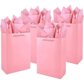 Jutieuo 10 Pcs Luxury Red Gift Bags with Tissue Paper, 11x8x4 Inches Medium Size Paper Gift Bags with Handles for Birhday Party Favor Bags, Wedding, Holiday Party Decoration