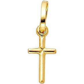 14K Yellow or White Gold Tiny Cross Pendant