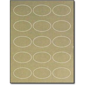 Oval Gold Foil Labels for Laser Printers - 1 7/16 x 2 3/8" Oval - 10 Sheets / 150 Labels