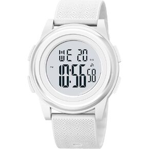 Digital Watches Men Womens Big Face Ultra-Thin White Minimalist Sports Waterproof with Wide-Angle Display Rubber Strap Wrist Watch for Men Womens