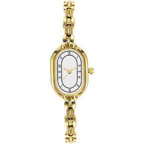 ADSBIAOYE Gold Watches for Women Vintage analog Wrist Watch Luxury Small Ladies Oval Quartz Watch