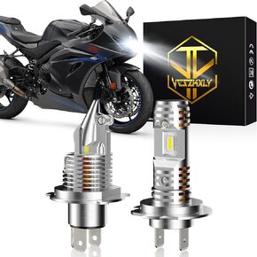 Compatible for 2004 2005 Suzuki GSXR 600 750/2003 2004 Suzuki GSXR 1000 Headlight Bulbs High Low Beam, H4 H7 Light Bulbs Kit, 500% Brightness 6000K White 55W, 2-Pack