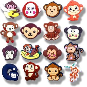 16 Pcs Monkey Shoe Charms, Shoe Decoration Party Gifts For Boys Girls Kids, Women. (16pcs monkey)