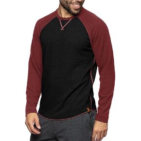 Men's Casual Long Raglan Sleeve T-Shirt Active Workout Running Hiking Baseball Shirts Cotton Crew Neck Tops