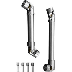 1/10 RC Drive Shaft Fit for 1/10 RC Crawler Car TRX4 Axial SCX10 TRX4 90046, 2pcs Stainless Steel Drive Shaft 94-125mm/117-168mm Sliver