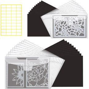 20 PCS Clear Stamp & Die Storage Bag and Rubber Magnetic Sheets, 7 x 5 Inch Resealable Large Plastic Envelope Pocket for Card Making DIY Scrapbooking Paper Craft Cutting Dies Stencil (0.6mm Thickness)