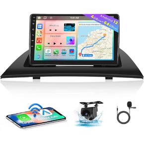 9 inch Touchscreen Android Car Stereo for BMW X3 [E83] 2006-2010 Wireless Apple Carplay and Wireless Android Auto 【2GB+32GB】 in Dash GPS Unit Support DSP EQ Split Screen RCA Subwoofer Backup Camera