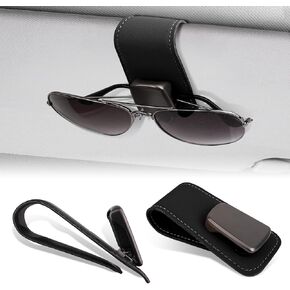 2 Packs Sunglass Holders for Car, Visor Sunglasses Clip for Car, Suitable for Different Type Eyeglasses or Card、Eyebrow Pencil-Black