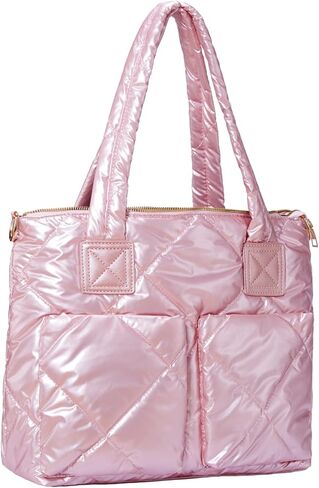 Puffer Tote Bag for Women, Large Quilted Tote Bag with Two Exterior Pockets, Ultra-Lightweight and Soft Puffy Bag in Saudi Arabia