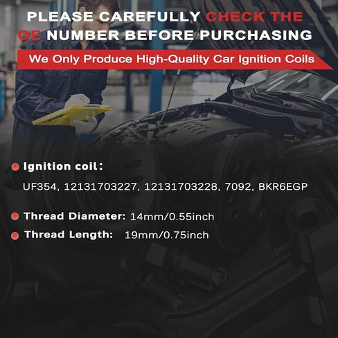 UF354 Ignition Coil Pack Iridium Spark Plugs Set of 8 Fits For Land Rover Range Rover 2004-2005 & BMW X5 M5 2000-2003, 540i 740i 740iL 840Ci Z8 Replacement for 7092, BKR6EGP, 12131703227 in Kuwait