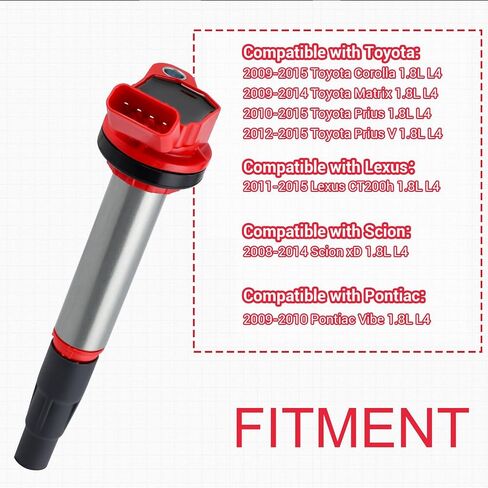 Pindex 4 Pack UF596 Ignition Coil Packs Compatible with Toyota Pontiac Corolla Lexus Scion Matrix CT200H 1.8L L4 UF596 UF619 C1714 90919-02252 90919-02258 in Saudi Arabia