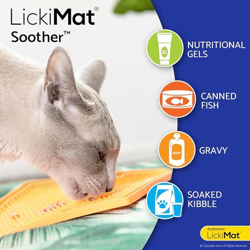 LickiMat Classic Playdate, Cat Slow Feeder Lick Mat, Boredom anxiety reducer; Perfect for Food, Treats, Yogurt, or Peanut Butter. Fun Alternative to a Slow Feed Cat Bowl or Dish, Green in Kuwait