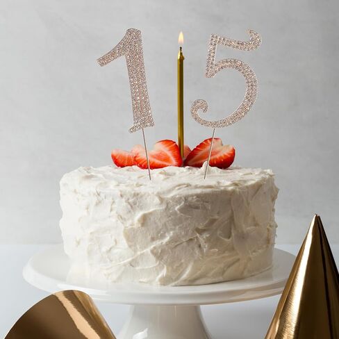 رقم 15 كعكة توبر، 15 كعكة عيد ميلاد توبر سباركلي بلينغ سبيكة كريستال أحجار الراين كعكة توبر أحجار الراين الخامس عشر كعكة توبر، تزيين الكعكة لحفلة عيد الميلاد والذكرى السنوية، فضي in Saudi Arabia