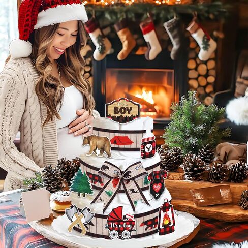 Winter Pink Snowflake Diaper Cake Decorations Kit for Baby Shower, Snowflake Patterned Ribbons 5 Yards, Baby It's Cold Outside Cards Gender Reveal Party Decorations Supplies in Kuwait