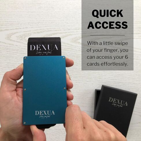 Rfid Blocking Card holder, Minimalist Pop Up Slim Credit Card Holder, Metal Magsafe Wallet Gift for Men & Women, Marine Blue in Saudi Arabia