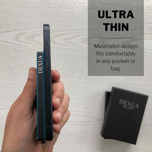 Rfid Blocking Card holder, Minimalist Pop Up Slim Credit Card Holder, Metal Magsafe Wallet Gift for Men & Women, Marine Blue in Saudi Arabia