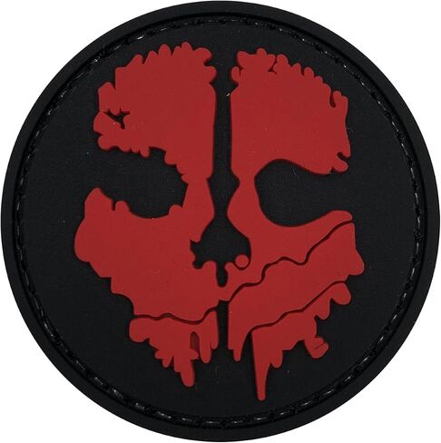 PVC Call to Duty Patch Skull Patch 2 "× 2" مع قفل خلفي للسترات والملابس والسترات وحقائب الظهر والقبعات (أسود ورمادي، 2 "× 2") in Saudi Arabia