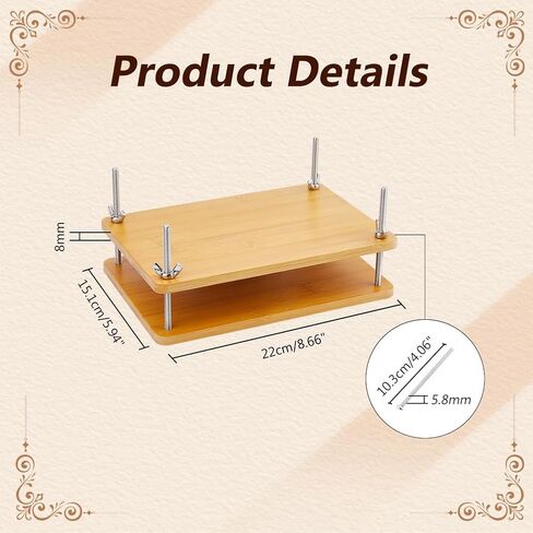أداة تجليد الكتب الثابتة من DICOSMETIC، أداة تجليد الكتب الثابتة ذات 3 طوابق من الخيزران، أداة تجليد الكتب اليدوية المحمولة، تجليد الكتب يدويًا لتجليد الكتب بنفسك، سهل التجميع (11.61 × 7.68 بوصة) in Saudi Arabia