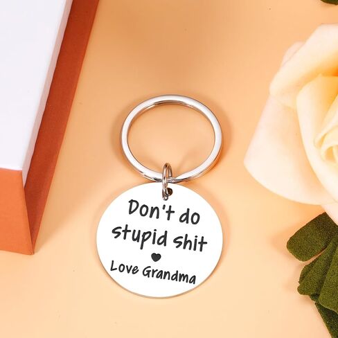 KINMES Christmas Stocking Stuffers for Teen Boys Girls Don't Do Stupid Sht Keychain in Kuwait