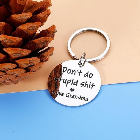 KINMES Christmas Stocking Stuffers for Teen Boys Girls Don't Do Stupid Sht Keychain in Kuwait