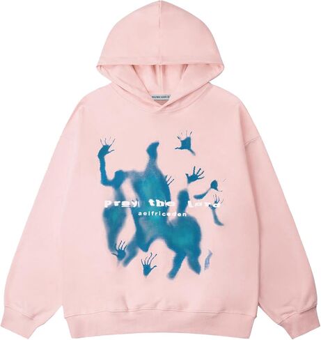 Aelfric Eden Graphic Hoodies Vintage Printed Hoodie Sweatshirt Casual Oversized Long Sleeve Streetwear Hooded Pullover in Kuwait
