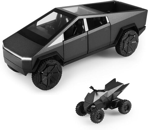 Toy Trucks Cybertruck with Cyberquad 1:24 Cyber Toy Trucks Gray Cybertruck Metal Diecast with Lights Sounds Effects, Fun Toy Cars Great Gifts Idea in Saudi Arabia