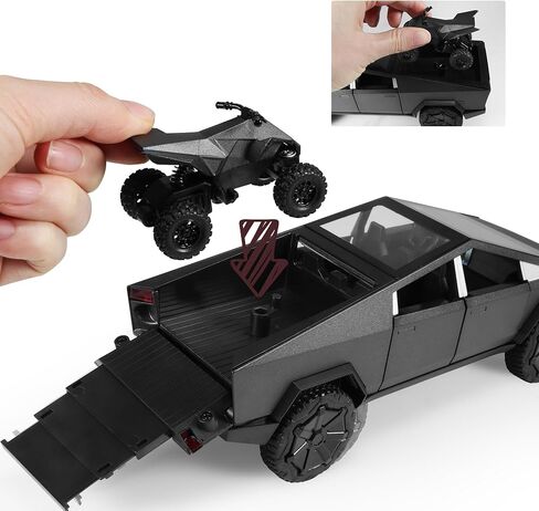 Toy Trucks Cybertruck with Cyberquad 1:24 Cyber Toy Trucks Gray Cybertruck Metal Diecast with Lights Sounds Effects, Fun Toy Cars Great Gifts Idea in Saudi Arabia