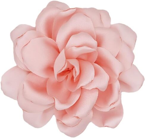 Dainty Satin Rose Brooch with Silk Camellia Flower for Women - Large Lapel Pin, Hair Clip, Wedding Party Accessory in Kuwait